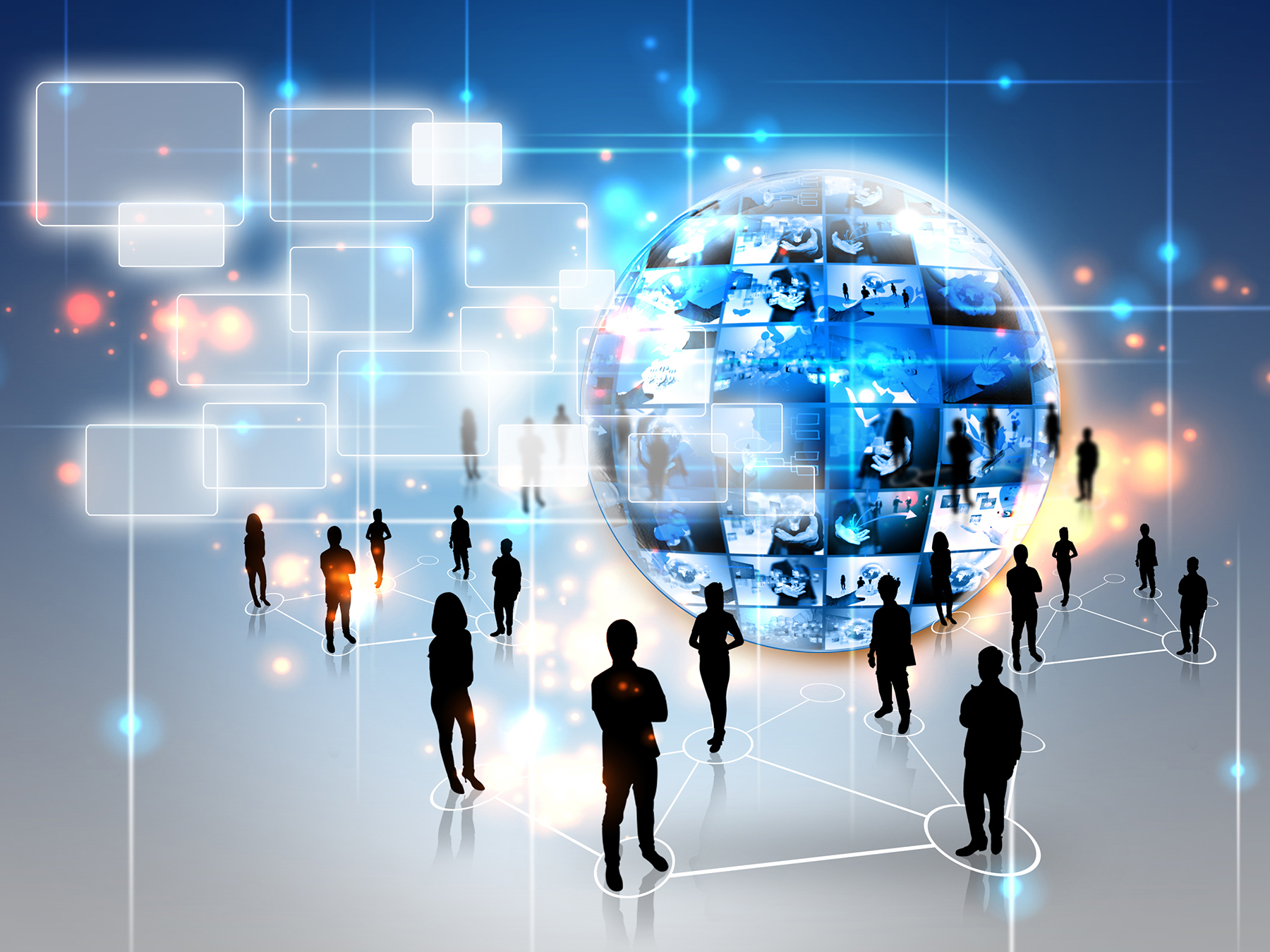 Business team with business world; Shutterstock ID 110503724; Brand: HDI; Event location or product (e.g. mag, webinar): website; Event / Publication Date (mm/yy): SupportWorld 11/17; Purpose (Edit, Marketing, or Custom): marketing